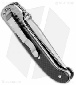 Crawford Custom Fighter Liner Lock Knife CF/Titanium (3.375" Satin) *Collection* -Avokelavavat Sales Store Crawford Figher CF SS BHQ 37716 jr side 2