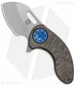 Curtiss Knives Curtiss Custom Custom Nano Flipper Knife Heat Ano Ti W/ Blue Hardware (2" SW)