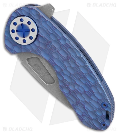Curtiss Custom Knives F3 Compact Frame Lock Knife FJ Milled Ti/Blue (2.5" SW ) 4 Curtiss Custom Knives F3 Compact Frame Lock Knife FJ Milled Ti/Blue (2.5" SW ) - Image 2