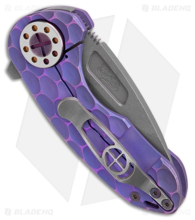 Curtiss Custom Knives Curtiss Custom F3 Compact Frame Lock Knife PM Milled Ti/Purple (2.5" SW) 5 Curtiss Custom Knives Curtiss Custom F3 Compact Frame Lock Knife PM Milled Ti/Purple (2.5" SW) - Image 3