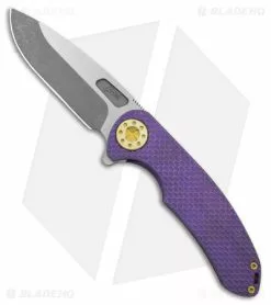 Curtiss Knives Curtiss Custom Knives F3 Large Frame Lock Knife SF Ti/Purple (3.87" Two Tone)