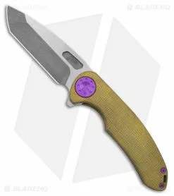 Curtiss Knives Curtiss Custom Knives F3 Large Frame Lock Knife SPF Ti/Yellow (3.8" Two Tone)