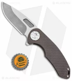 Curtis Knives Curtiss Custom F3 Med Slim Frame Lock Knife Brown Titanium (3.15" TT MagnaCut) -Avokelavavat Sales Store Curtiss Knives F3 Medium Slim Brown SPM Milled Ti SW BHQ 172896 jr bottlecap