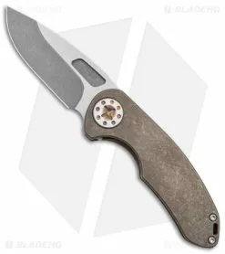 Curtis Knives Curtiss Custom Knives F3 Med Slim Frame Lock Knife Bronze SW Titanium (3.15" TT)