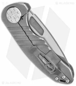 Curtis Knives Curtiss Custom F3 Med Slim Frame Lock Knife Gray SW Titanium (3.15" TT MagnaCut) 8 Curtis Knives Curtiss Custom F3 Med Slim Frame Lock Knife Gray SW Titanium (3.15" TT MagnaCut) -Avokelavavat Sales Store Curtiss Knives F3 Medium Slim FL Gray SM Milled Ti SW BHQ 172873 jr side