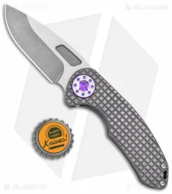 Curtis Knives Curtiss Custom F3 Med Slim Frame Lock Knife Frag Titanium (3.15" TT MagnaCut) -Avokelavavat Sales Store Curtiss Knives F3 Medium Slim Frag Milled Ti Purple Hardware SW BHQ 172872 jr bottlecap
