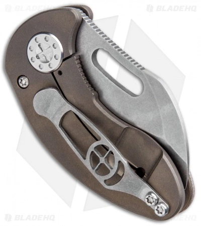 Curtiss Knives Curtiss Custom Nano Frame Lock Folder Knife Bronze Ti W/ Brown G-10 (1.875" SW) 5 Curtiss Knives Curtiss Custom Nano Frame Lock Folder Knife Bronze Ti W/ Brown G-10 (1.875" SW) - Image 3