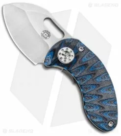 Curtiss Knives Curtiss Custom Nano Frame Lock Folder Knife Titanium Black/Blue G-10 (1.875" SW)