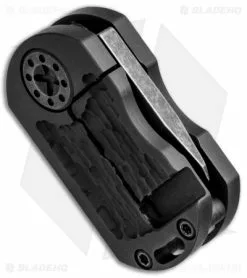 Curtiss Knives Curtiss Custom ODT Frame Lock Knife Jigged Black Titanium (1" Black Stonewash) -Avokelavavat Sales Store Curtiss Knives ODT Jiggled Black Ti Black SW BHQ 71529 jr side
