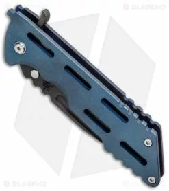 DSK Tactical Kickstand Frame Lock Knife Window Blue Ti (4.5" Tanto) -Avokelavavat Sales Store DSK Tactical Kickstand FL Window Blue Ti Tanto BHQ 89730 jr spine