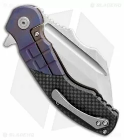 DSK Tactical VX-P Knife Blue Grid Titanium/Carbon Fiber (4.25" Satin) -Avokelavavat Sales Store DSK Tactical VX P Knife Blue Grid Titanium Carbon Fiber 4.25 Satin BHQ 115438 LS Side