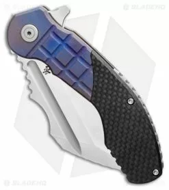DSK Tactical VX-P Knife Blue Grid Titanium/Carbon Fiber (4.25" Satin) -Avokelavavat Sales Store DSK Tactical VX P Knife Blue Grid Titanium Carbon Fiber 4.25 Satin BHQ 115438 LS Spine