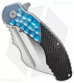 DSK Tactical VX-P Knife Blue Hammered Titanium/Carbon Fiber (4.25" Satin) -Avokelavavat Sales Store DSK Tactical VX P Knife Blue Hammered Titanium Carbon Fiber 4.25in Satin BHQ 115434 LS Spine