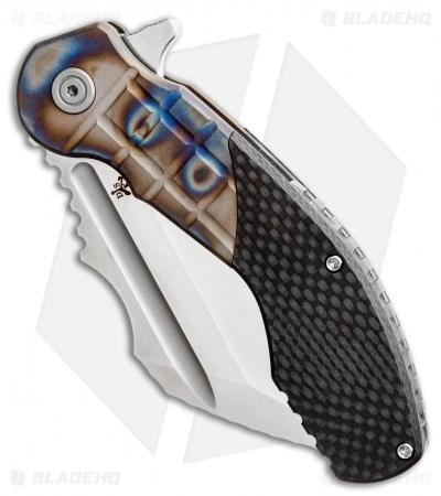 DSK Tactical VX-P Knife Flamed Grid Titanium/Carbon Fiber (4.25" Satin) 4 DSK Tactical VX-P Knife Flamed Grid Titanium/Carbon Fiber (4.25" Satin) - Image 2