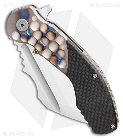 DSK Tactical VX-P Knife Flamed Hammered Titanium/Carbon Fiber (4.25" Satin) 4 DSK Tactical VX-P Knife Flamed Hammered Titanium/Carbon Fiber (4.25" Satin) - Image 2