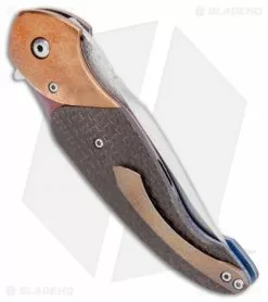Broadwell Studios David Broadwell Custom Tactical Flipper Knife LSCF/Bronze (Hand Satin) -Avokelavavat Sales Store David Broadwell Custom LSCF Bronze Hand Satin BHQ 99347 jr side