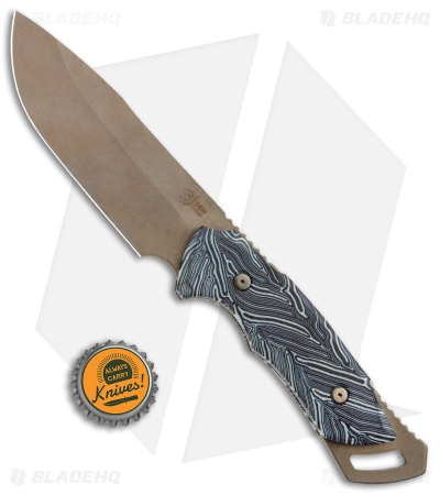 Dew Hara Custom Bush Craft Fixed Blade Knife Damascus G-10 (3.5" Bronzewashed) 6 Dew Hara Custom Bush Craft Fixed Blade Knife Damascus G-10 (3.5" Bronzewashed) - Image 4