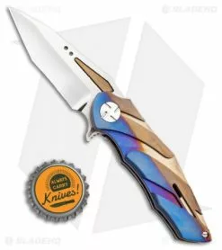 Dew Hara Custom Kisaragi Flipper Knife Gold/Blue Gradient (2.5" Mirror) Japan -Avokelavavat Sales Store Dew Hara Custom Kisaragi Flipper Knife Gold Blue Gradient Acid SW Japan BHQ 99223 kp bottle cap 2