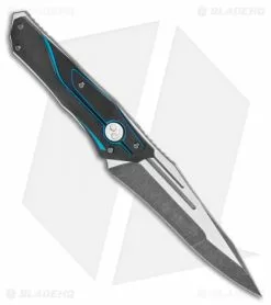 Dew Hara Custom HOMURA Fixed Blade Knife Black/Blue Duralumin (4.5" Acid Wash) -Avokelavavat Sales Store Dew Hara Custom Number Four 3