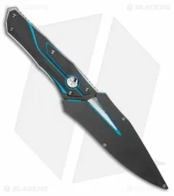 Dew Hara Custom HOMURA Fixed Blade Knife Black/Blue Duralumin (4.5" Acid Wash) -Avokelavavat Sales Store Dew Hara Custom Number Four 4