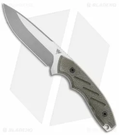 Dirty Bird Knives Chingaso Fixed Blade Knife OD Green Micarta (4" Stonewash)