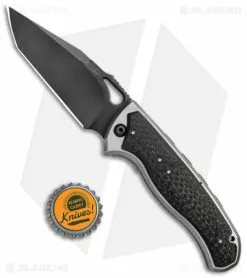 Diskin Revolution D/A Tanto Automatic Knife Ti/CF (Black 3.75) Lightning Strike -Avokelavavat Sales Store Diskin Revolution DA Tanto Auto Ti Lightning Strike CF Black BHQ 147778 jr bottlecap