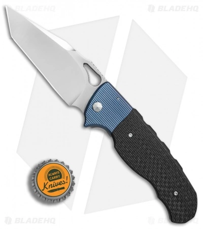 Diskin Revolution D/A Tanto Automatic Knife Blue Ti/CF (3.75" Polished) 6 Diskin Revolution D/A Tanto Automatic Knife Blue Ti/CF (3.75" Polished) - Image 4