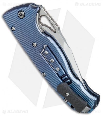 Diskin Revolution D/A Tanto Automatic Knife Blue Ti/CF (3.75" Polished) 4 Diskin Revolution D/A Tanto Automatic Knife Blue Ti/CF (3.75" Polished) - Image 2