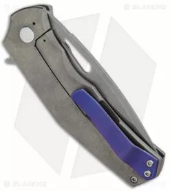 Doc Shiffer Knives Doc Shiffer Bulletproof V2 Frame Lock Knife Titanium (3.5" Stonewash) -Avokelavavat Sales Store Doc Shiffer Bulletproof V2 Gray Ti SW BHQ 52089 jr side 2