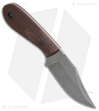 Doyle Knives Mini Bowie Fixed Blade Knife Burlap Micarta (3" Acid SW) 4 Doyle Knives Mini Bowie Fixed Blade Knife Burlap Micarta (3" Acid SW) - Image 2