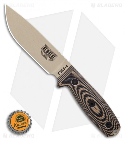 ESEE Knives ESEE-4PDT-005 Fixed Blade Knife Coyote/Black 3D G-10 (4.5" Tan) 6 ESEE Knives ESEE-4PDT-005 Fixed Blade Knife Coyote/Black 3D G-10 (4.5" Tan) - Image 4