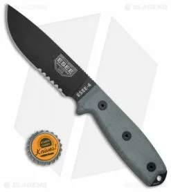 ESEE Knives ESEE-4S Fixed Blade Knife W/Clip Plate (4.5" Black Serr) 9 ESEE Knives ESEE-4S Fixed Blade Knife W/Clip Plate (4.5" Black Serr) -Avokelavavat Sales Store ESEE 4S Fixed Blade Black Serr ES4SB BHQ 46279 jr bottlecap