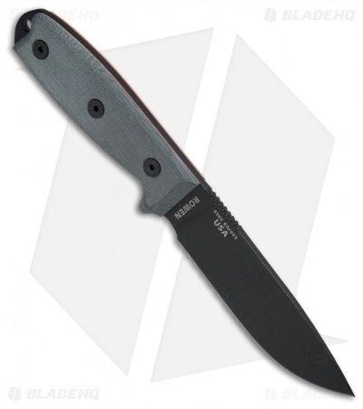 ESEE Knives ESEE-4S Fixed Blade Knife W/Clip Plate (4.5" Black Serr) 4 ESEE Knives ESEE-4S Fixed Blade Knife W/Clip Plate (4.5" Black Serr) - Image 2