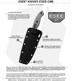 ESEE Knives Hoffman ESEE-CM6 Knife Black G-10 (5.875" Gray) 7 ESEE Knives Hoffman ESEE-CM6 Knife Black G-10 (5.875" Gray) -Avokelavavat Sales Store ESEE CM6 SHEET