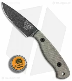 ESEE Knives ESEE Camp-Lore Gibson JG3 Bushcraft Fixed Blade Knife (3.5" Black Stonewash) -Avokelavavat Sales Store ESEE Camp Lore Gibson JG3 Bushcraft black sw BHQ 75656 er bottlecap