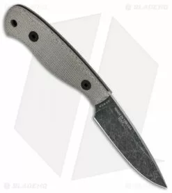 ESEE Knives ESEE Camp-Lore Gibson JG3 Bushcraft Fixed Blade Knife (3.5" Black Stonewash) -Avokelavavat Sales Store ESEE Camp Lore Gibson JG3 Bushcraft black sw BHQ 75656 er side