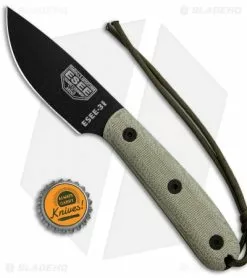 ESEE Knives ESEE-3HM Fixed Blade Knife Tan Micarta (3.6" Black) -Avokelavavat Sales Store ESEE Knives ESEE 3HM Tan Micarta Black BHQ 34478 jr bottlecap