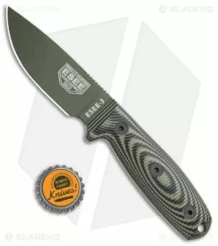 ESEE Knives ESEE-3 Fixed Blade Knife OD Green/Black G-10 (3.9" OD Green) -Avokelavavat Sales Store ESEE Knives ESEE 3PMOD 003 OD Green Black OD Green BHQ 105751 jr bottlecap 1