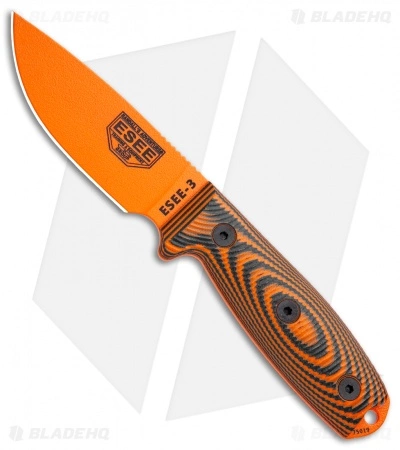 ESEE Knives ESEE-3PMOR-006 Fixed Blade Knife Orange/Black G-10 (3.9" Orange) 3 ESEE Knives ESEE-3PMOR-006 Fixed Blade Knife Orange/Black G-10 (3.9" Orange)