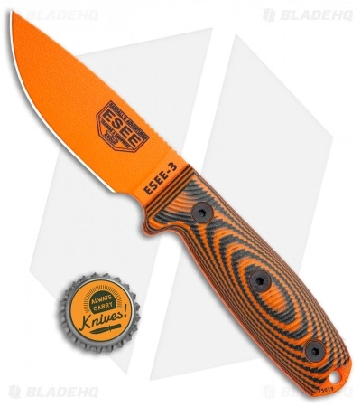 ESEE Knives ESEE-3PMOR-006 Fixed Blade Knife Orange/Black G-10 (3.9" Orange) 7 ESEE Knives ESEE-3PMOR-006 Fixed Blade Knife Orange/Black G-10 (3.9" Orange) - Image 5