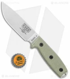 ESEE Knives ESEE-4 Fixed Blade Knife Gray Micarta (4.5" Stonewash S35VN) -Avokelavavat Sales Store ESEE Knives ESEE 4 Gray Micarta SW ESEE 4P35V BHQ 118459 jr bottlecap