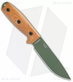 ESEE Knives ESEE-4POD-011 Fixed Blade Knife 3D Natural Micarta (4.5" OD Green) -Avokelavavat Sales Store ESEE Knives ESEE 4OD 011 3D Natural Micarta OD Green BHQ 105808 jr spine