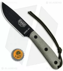 ESEE Knives ESEE-4HM Fixed Blade Knife Tan Micarta (4.38" Black) -Avokelavavat Sales Store ESEE Knives Fixed Tan Micarta Black ESEE 4HM B BHQ 34479 jr bottlecap