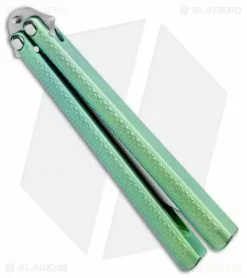 Eldon Talley Custom Talisong Flipper Balisong Knife Green (4.25" Scimitar) -Avokelavavat Sales Store Eldon Talley Custom Talisong Balisong Green Scimitar BHQ 100854 jr side