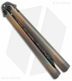 Eldon Talley Custom Talisong Flipper Balisong Knife (4.25" Kukri Damascus) -Avokelavavat Sales Store Eldon Talley Custom Talisong Filpper Balisong Damascus BHQ 131723 jr spine