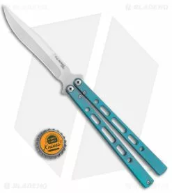 Eldon Talley Custom Talisong Pro Butterfly Knife Teal Titanium (4.5" Satin) -Avokelavavat Sales Store Eldon Talley Custom Talisong Pro Butterfly Blasted Teal Ti Satin BHQ 141081 jr bottlecap