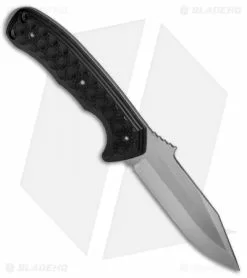 Emerson Police Utility SF Fixed Blade Knife Black G-10 (3.625" Stonewash) -Avokelavavat Sales Store Emerson Police Utility BT Black G 10 SW PUKSF BHQ 23012 jr spine
