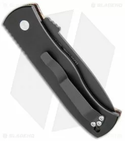 Emerson Pro-Tech CQC-7 Automatic Knife Brown Grain Micarta (3.25" Black) -Avokelavavat Sales Store Emerson Protech CQC 7 Auto Brown Grain Micarta Black BHQ 107324 jr side