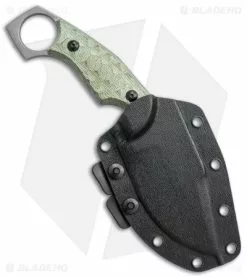 Fox Knives Monkey Thumper Fixed Blade Knife OD Green Micarta (3.5" Stonewash) -Avokelavavat Sales Store Fox Knives Monkey Thumper Fixed Blade OD Green Micarta SW BHQ 120826 jr sheath 2