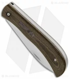 Chuck Gedraitis Gedraitis Knives Slip Joint Bolo Knife OD Green Linen Micarta (3" Satin) -Avokelavavat Sales Store Gedraitis Knives SJ Micarta Marble CF Shield Bolo BHQ 85752 jr spine